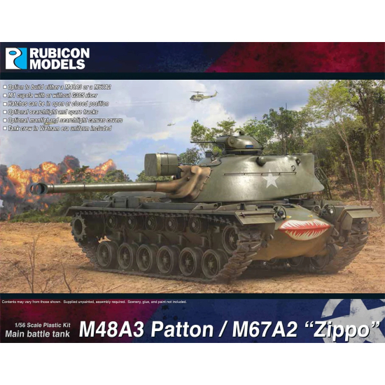 Rubicon Models 280141 - M48A3 Patton / M67A2 Zippo – Wietnam 1:56